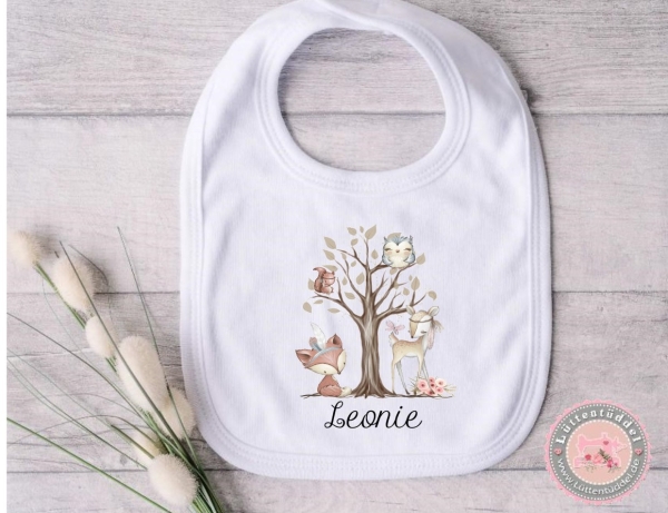 aus dem Bauch Waldtiere  zuckersüßes Babylätzchen Wunschname Name Geschenk Geburt Taufe Pinkelparty Geburtstag Lüttentüddel® - Kopie